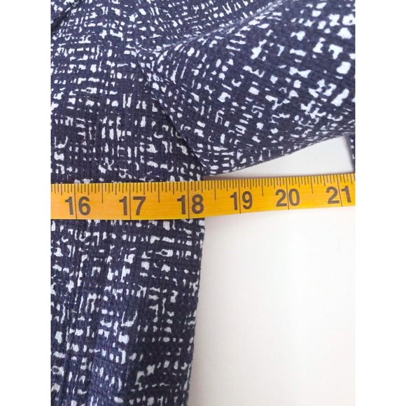 NWT Gap Women Blue White Textured Moto Jacket Blazer Blazer Size S - Picture 9 of 10